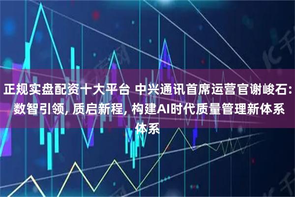 正规实盘配资十大平台 中兴通讯首席运营官谢峻石: 数智引领, 质启新程, 构建AI时代质量管理新体系